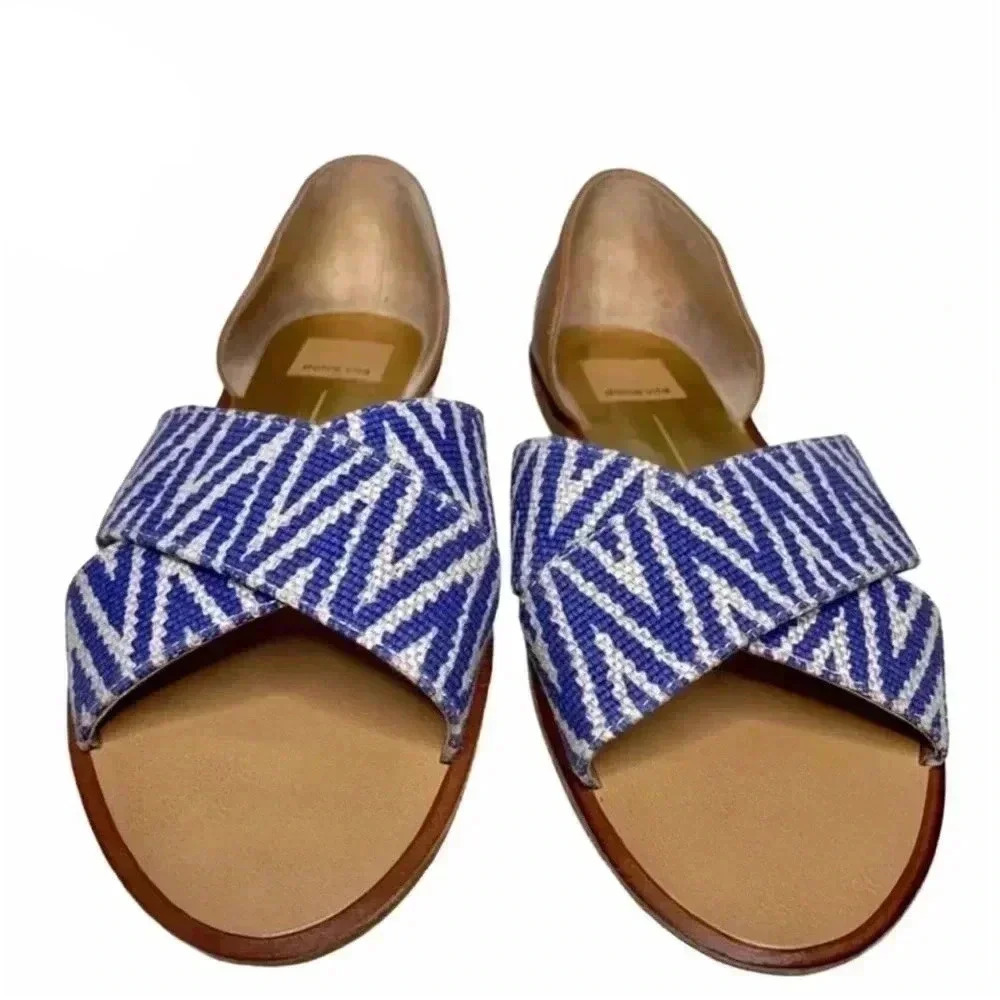 Dolce Vita Blue and White Women's Sandals - Picture 1 of 6
